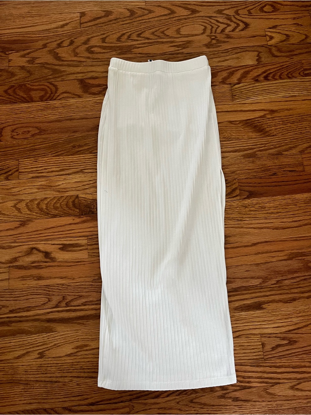 Princess Polly Cream Ribbed Midi Skirt